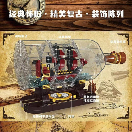 Mould King 10085 ship in bottle