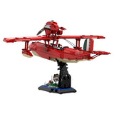 GOBRICKS MOC 172829 Porco Rosso Savoia S.21 Folgore + Stand