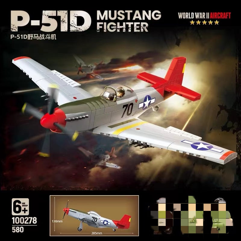 Quan Guan 100278 WWII P-51D Mustang Fighter