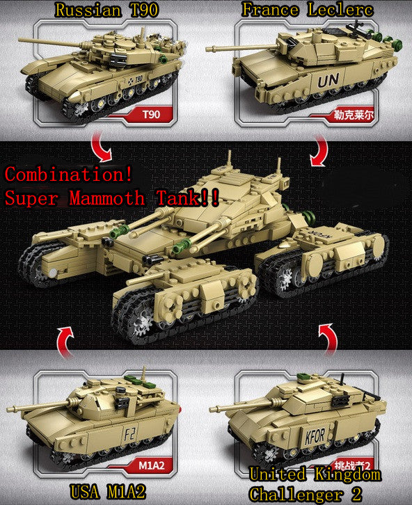 KAZI The Mammoth Tank ( combined by 4 Famous Blood and Iron Tanks) - Your World of Building Blocks