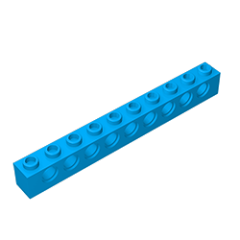 GOBRICKS GDS-628  Brick 1 x 10 with Holes