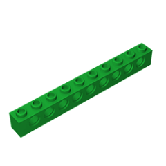 GOBRICKS GDS-628  Brick 1 x 10 with Holes