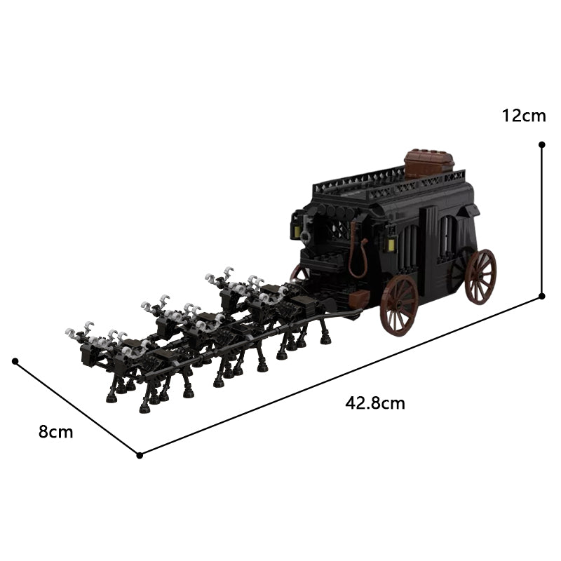 MOC 95438 Medieval Wagon Cart Ghost Carriage Skeletons