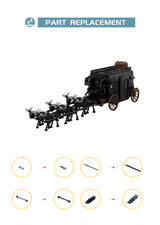MOC 95438 Medieval Wagon Cart Ghost Carriage Skeletons