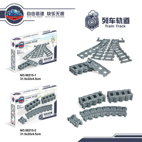 GBL 98215-1&2 Straight & Curved Rail Tracks For Train - Your World of Building Blocks