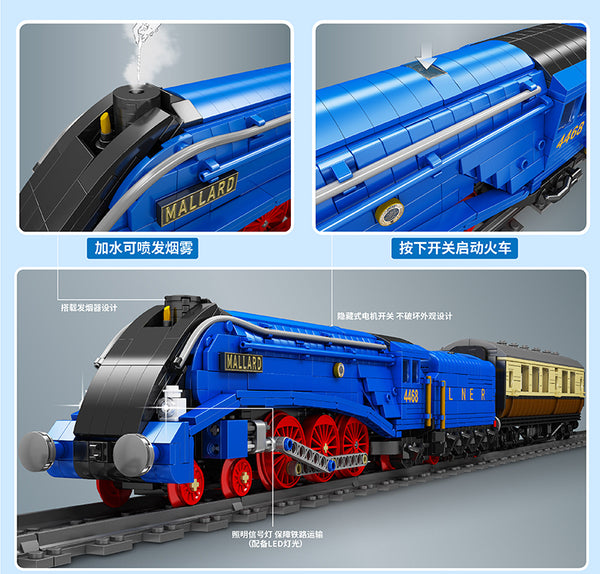 MOLD KING 12006 Pacifics Mallard Railways Train Télécommande Bloc de  Construction Ensemble de Jouets 